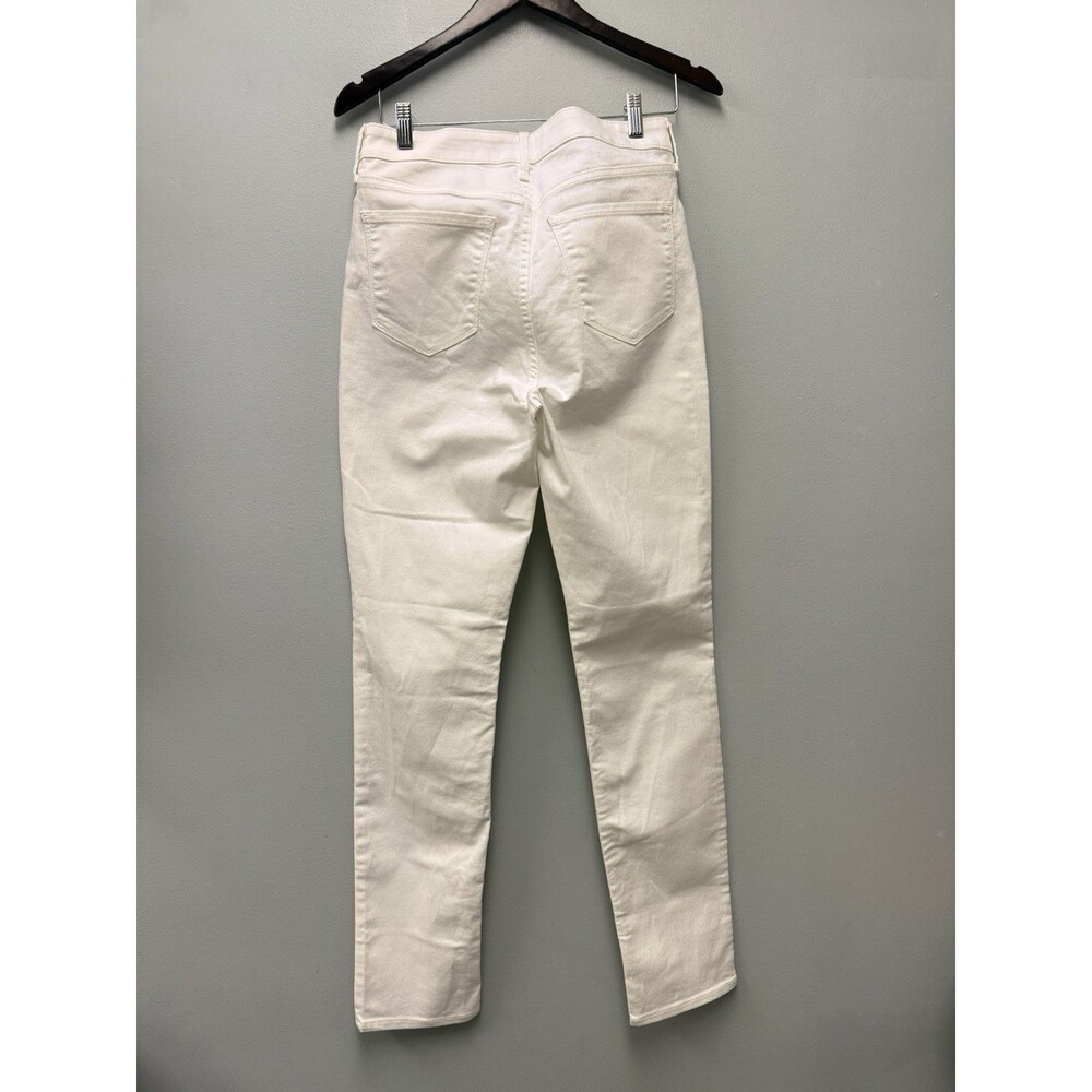 Old Navy Wow Straight Jeans Womens 10 Tall White High Rise Stretch Denim - Picture 4 of 10